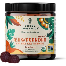 TRIIBE 60 Gummies Tribe Organics Ashwagandha KSM-66 Gummies for Kids/Teens EXP 05/2026