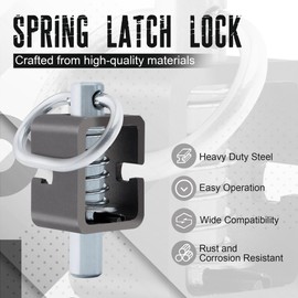 Spring Latch Lock, Weld-On Spring Latch Assembly, Trailer Gate Latch (Pack of 2)