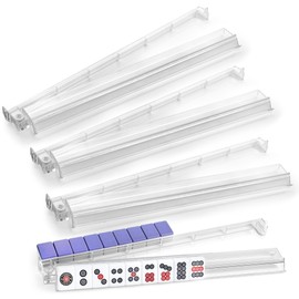 czzwak 4-Piece Premium Acrylic Mahjong Racks with Built-in Pushers & Rotating Bases - Crystal-Clear Set for Easy Play