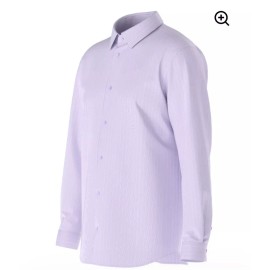 Tailored Purple Exquisite White Line Long Sleeve Dress Casual 4way Stretch Small