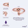 LuckyLy Anillos de Mujer de Corazones Oro Rosa 14k, Ajustable