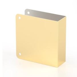 naubea Door Knob Reinforcement Plate, Polished Gold, Fits 1-3/4" Doors, Door Lock and Door Knob Cover Plate, Deadbolt Cover Plate, Reinforce and Repair Wood or Metal Doors