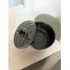Handmade Talavera Tortilla Warmer, Black Ceramic Tortilla Storage Canister, 8.5-Inch
