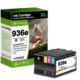 FIRSTINK High Capacity 936 Ink Cartridges 936e Ink Cartridge [with New Chip] Replacement for Officejet Pro 9110b 9125e 9135e 9128e 9130b Wide Format 9730e Officejet 9122e Printer(4-Pack)