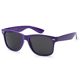 Boolavard® TM Clear Black Lens Classic Sunglasses - Style Unisex Shades UV400 Protective Mens Ladies (Dark Purple Tint)
