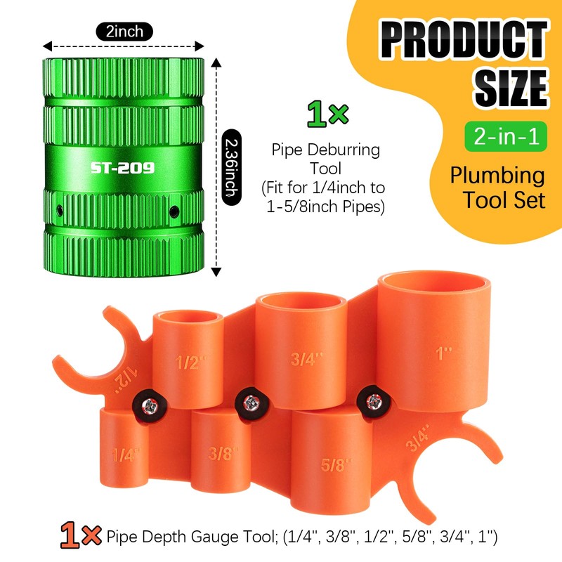 Dreyoo 1/4" to 1-5/8" Metal Pipe Reamer for Copper/PVC Pipe,