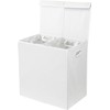 Simple Houseware Double Laundry Hamper with Lid and Removable Bags,