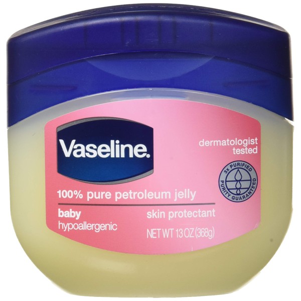 Vaseline 100% Pure Petroleum Jelly, Baby 13 oz (Pack of 12)
