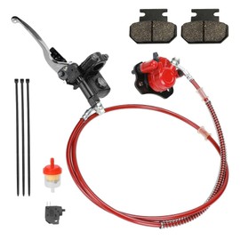 FVRITO Rear Hydraulic Disc Brake System Hand Brake Master Cylinder Caliper Assembly for 50cc 70cc 90cc 110cc 125cc 150cc Taotao Kazuma Coolster Roketa Chinese Quad 4 Wheeler Buggy ATV
