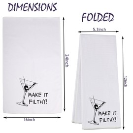 Make It Filthy Dirty Martini Kitchen Towel Filthy Martini Gift Cocktail Lover Gift (IT Filthy Towel CA)