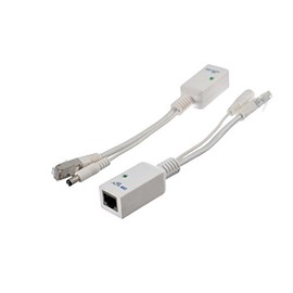 AIR802 Gigabit 10/100/1000 Passive Power-Over-Ethernet (PoE) Injector - Splitter Mid-Span Kit with 5.5 mm x 2.5 mm Size DC Connectors