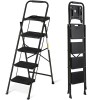 SEGAWE Step Ladder 4 Step Folding Black 330 Lbs Max