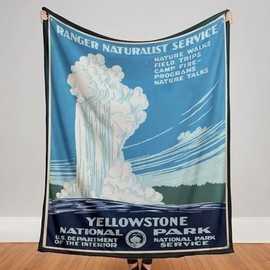 Yellowstone WPA Blanket - Soft, Lightweight Fleece, 50" x 60", Packable Blanket for Travel, Home, Hiking, Backpacking and All Outdoor Adventures