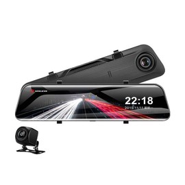LFGUD 11.66" 2K QHD Mirror Dash Cam with 64G SD Card, 2.5d arc Touch Glass, Waterproof Backup Rear View Mirror Camera, Front and Rear Dual Driving Recorder for Car