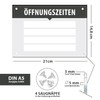 Sign Opening Hours Business, Variable Writeable with Desired Text, Acrylic
