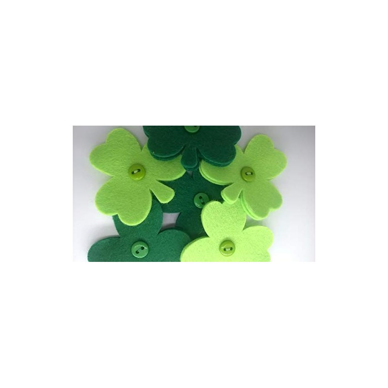 Fab Felt Crafts 6 Green Shamrock Embellishments, Ready to Use