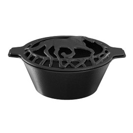 Fire Beauty Woodstove Steamer Stove Humidifier Cast Iron Lattice Top Rust Resistant 2.3 Quart Capacity (horse)