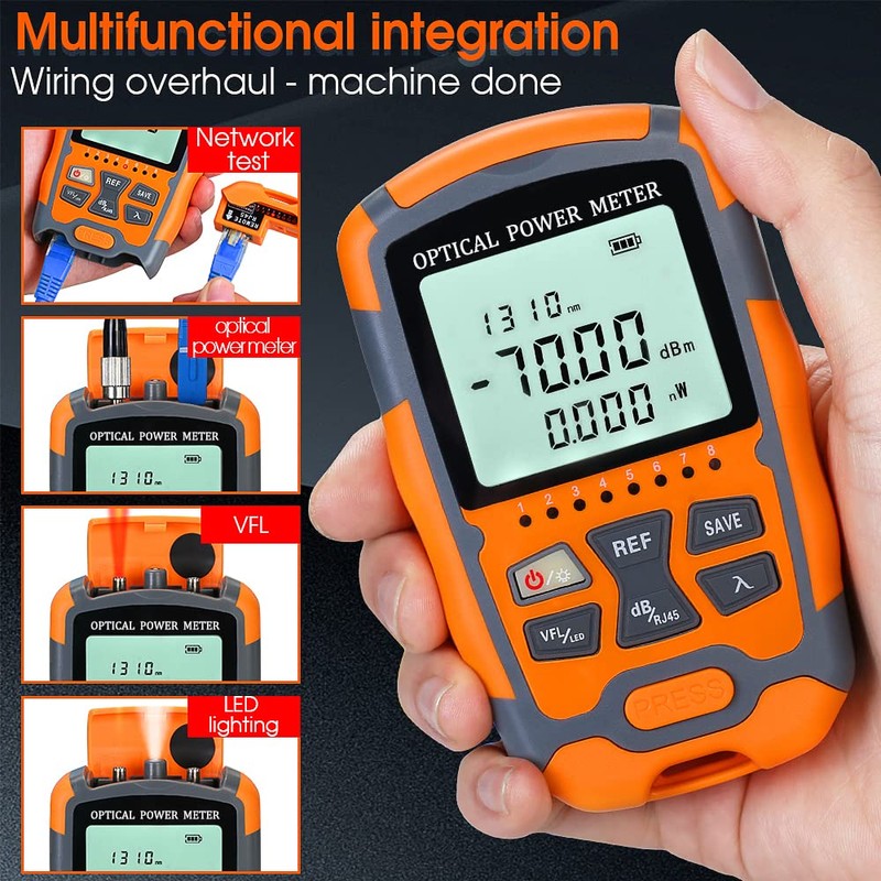 Duogalia 4 in 1 Fiber Optic Tester Portable Fiber Power