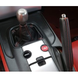 RedlineGoods Shift Boot Compatible with Honda S2000 1999-09. Tailor Made - not Universal. Genuine top-Grade Italian Black Leather with Blue Thread