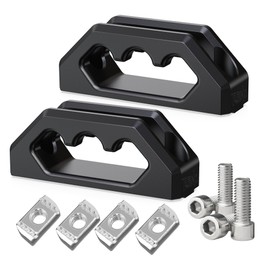 RENO Bed Rail Cleats, Tie Down Anchors Fits for Utili-Track Bed Rail System Compatible with 2005-2024 Frontier / 2004-2024 Titan, Replaces OEM 999T7-ZV00A (Aluminum, Black, 2PCS)