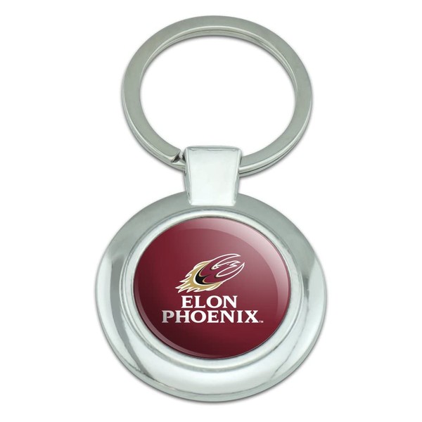 GRAPHICS & MORE Elon University Phoenix Logo Keychain Classy Round