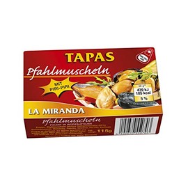 La Miranda Spicy stake mussels with piri-piri, easy open, pack of 5 (5 x 115 g)