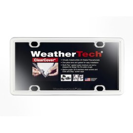 WeatherTech ClearCover License Plate Cover and Frame, White