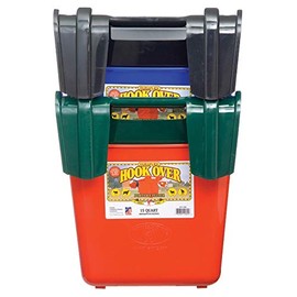Little Giant Plastic Hook Over Feeder (Green) Heavy Duty Mountable Livestock & Pet Feed Bucket (15 Quart) (Item No. HF15GREEN)