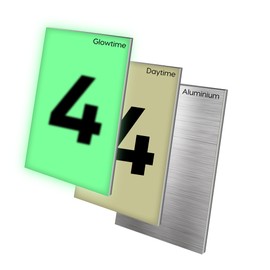 House Numbers for Outside Light Up Solar - Solar House Numbers for Outside on Mailbox or Sign - Glow In The Dark Lighted Number 4 - Illuminated for Easy Address Discovery