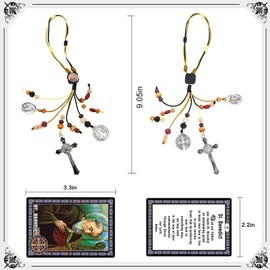TALPGOD St Benedict Medals for Door with St Michael Medal Prayer Cards Home Protection,House Blessing Gift Set for New Home Catholic Decor,Medalla De San Benito Miguel Arcangel,Escapularios Catolicos