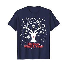 Oh Deer What a Year 2020 Funny Christmas Pun T-Shirt, blue