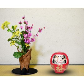 Japanese Daruma Doll 4.7" (Red) – Takasaki Handmade Lucky Charm | Goal Setting, Gift, Traditional Craft from Japan