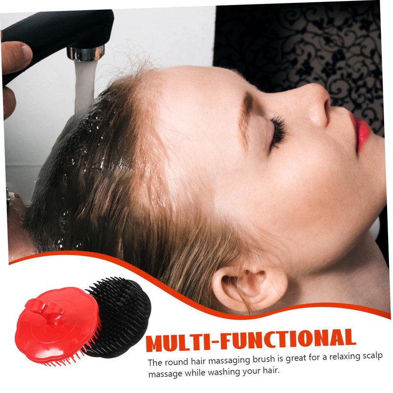 Ipetboom 4pcs Portable Hair Washing Brush with Soft Plastic Bristles