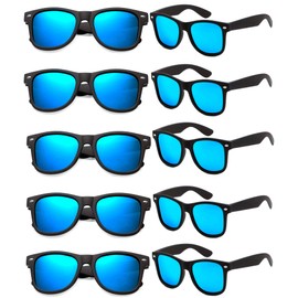 Eyegla Matte BlackSunglasses Bulk Adults Party Sunglasses 80s Glasses Shades Men Women Party Favors,10 Pack