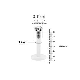 Fectas Set of 20 Lip Piercings Labret Monroe Plug Piercings Bioflex Flexible Ear Tragus Helix Ear Piercing 6 mm 8 mm 10 mm, UV