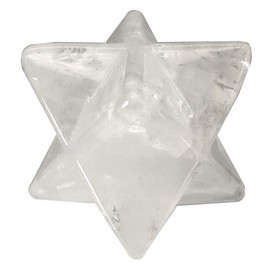 Ladeukoi Rock Quartz Crystal Merkaba Star for Healing Reiki Spiritual Divine Therapy Energy, Pocket Stone Eight-Pointed Stars 1"(25mm)