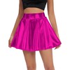 Urban CoCo Women's Shiny Flared Pleated Mini Skater Skirt (XL,