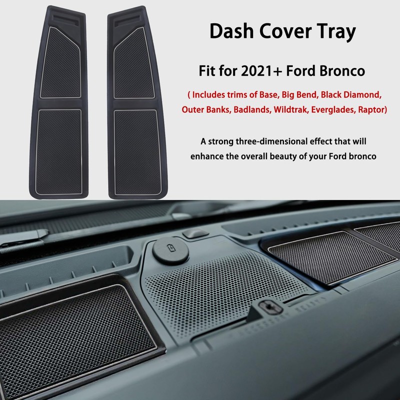 LOCOY Dash Cover Tray for Ford Bronco Accessories 2021 2022