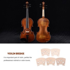 Dilwe 5Pcs Violin Bridges, Maple Wood Violin Bridges for 4/4 Size Violin