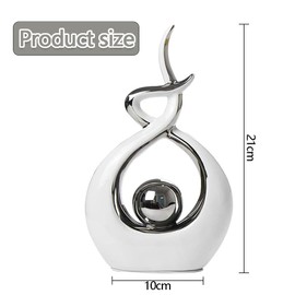 Modern Abstract Ceramic Sculpture – White Luxury European-Style Home Decor Statue for Living Room, Dining Table, Office, Christmas & Year-Round Centerpiece Decoration