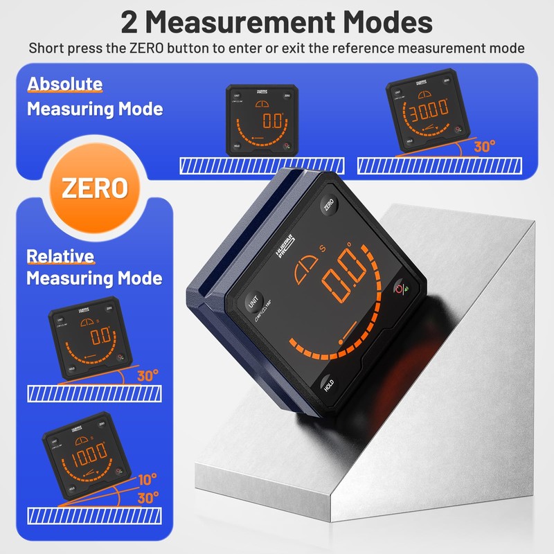 Huepar Pro Digital Angle Finder Level with V-Groove Magnetic Base