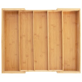 Totally Bamboo Totally Bamboo Expandable 5-Compartment Drawer Organizer, Expands from 13 to 22" Wide
