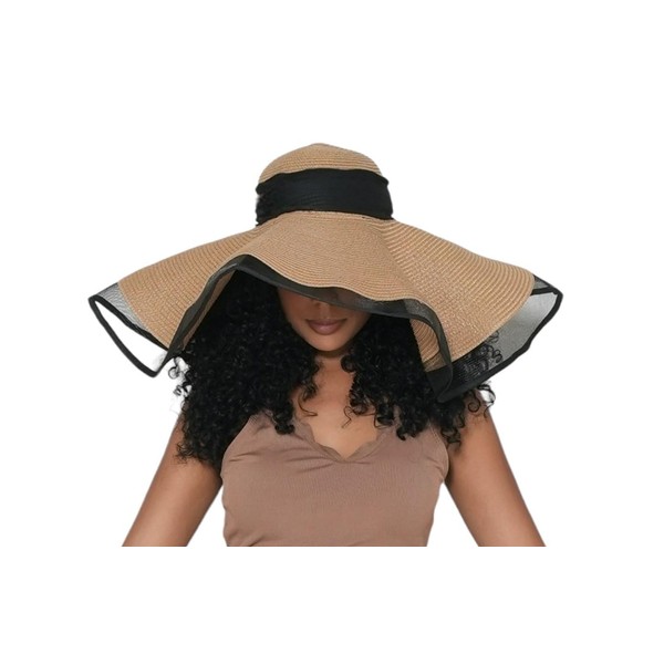 SHEfitsME Satin-Lined Stretchy, Packable Beach Hat with Removable Chin Strap,