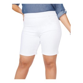 NYDJ Women's Plus Size 9 INCH Pull-ON Shorts, Optic White, 26W