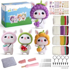 Oududianzi Crochet Kit for Beginners, 4PCS Cute Animals-Rabbit, Beginner Crochet Animal Kit for Adult Kids with Step-by-Step Instruction Tutorials and Yarns, Hook, Knitting kit