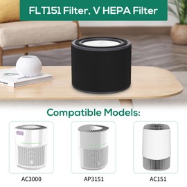 Breabetter 4-Pack AC3000W Replacement Filter V, Compatible with AC3000W AC3000B AP3151W and AC151 Purifiers, Part # FLT151