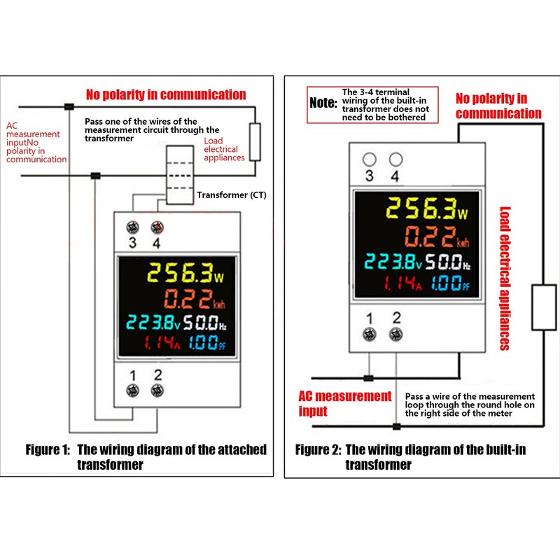 Single Phase Energy Meter Tester Rail Electricity Usage Monitor AC
