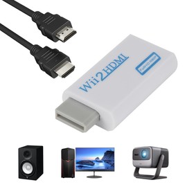 YSFSootie Wii To HDMI Adapter,Wii To HDMI Converter Supports 1080P/720P With 3ft HDMI Cable 3.5mm Audio HD Video,Output Jack Compatible for All Wii Display Modes(White)