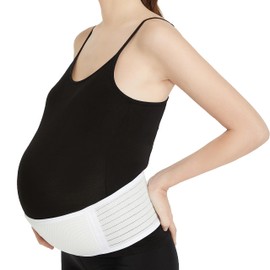 NEOtech Care Adjustable Maternity Belly Strap - Lightweight and Breathable - Support Band for Pregnant Women (White, Regular Size)