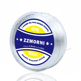 0.8 mm x 60 m Clear stretchy elastic thread for bracelet and jewelry making, perfect for creating elasticated string bracelets, necklaces, and beaded decorations